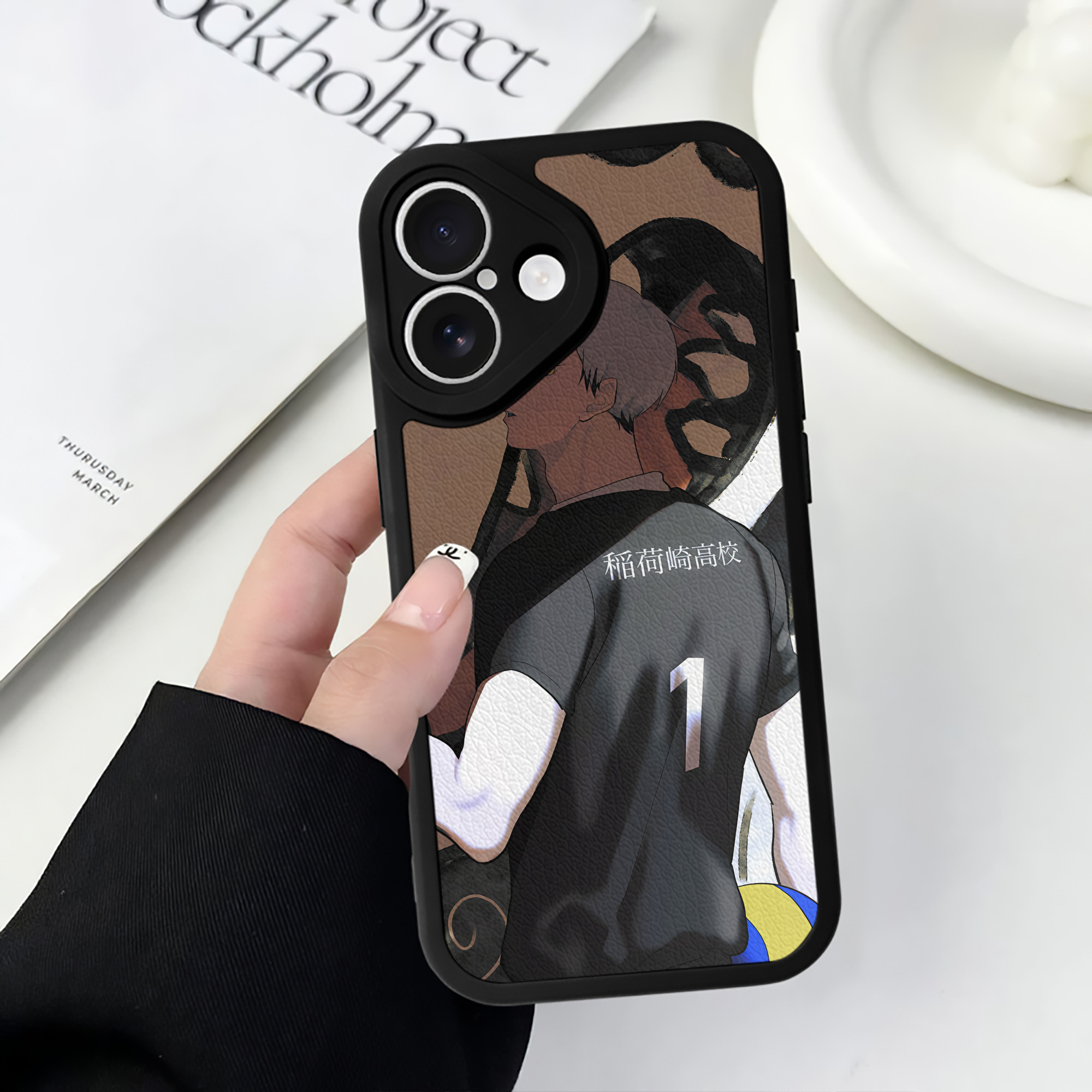 （画像用） ハイキュー!! Haikyu!! 【iPhone 16シリーズ対応】シリコンスマホケース（レザー調） 材質：シリコン